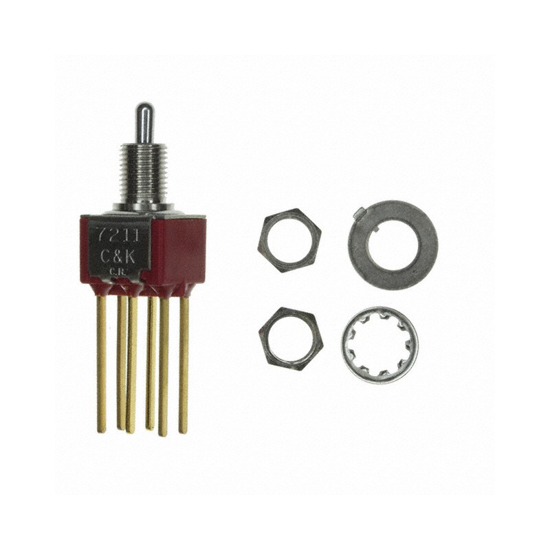 1 pcs : 7211MHWBE - SWITCH TOGGLE SP3T 0.4VA 20V