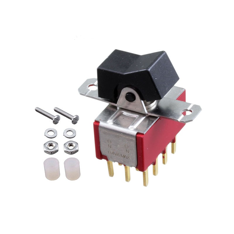 1 pcs : 7401J1CBE2 - SWITCH ROCKER 4PDT 0.4VA 20V