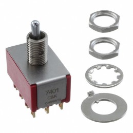 1 pcs : 7401MPYZBE - SWITCH TOGGLE 4PDT 0.4VA 20V