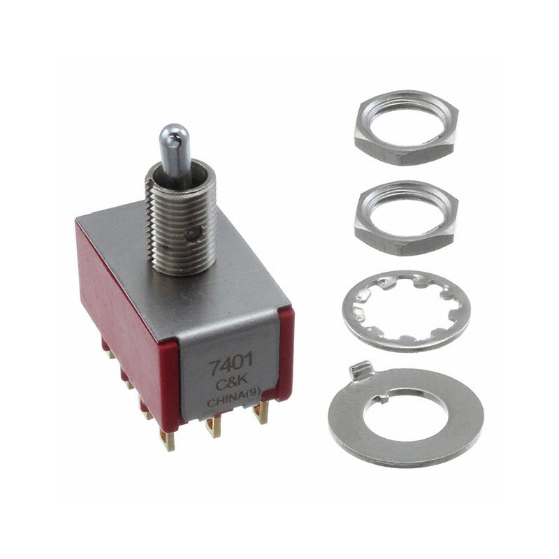 1 pcs : 7401MPYZBE - SWITCH TOGGLE 4PDT 0.4VA 20V