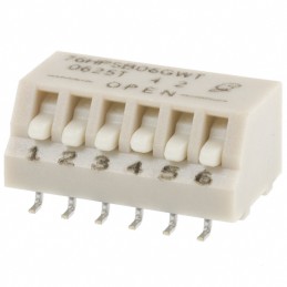 1 pcs : 76HPSB06GWRT - SWITCH PIANO DIP SPST 0.15A 30V