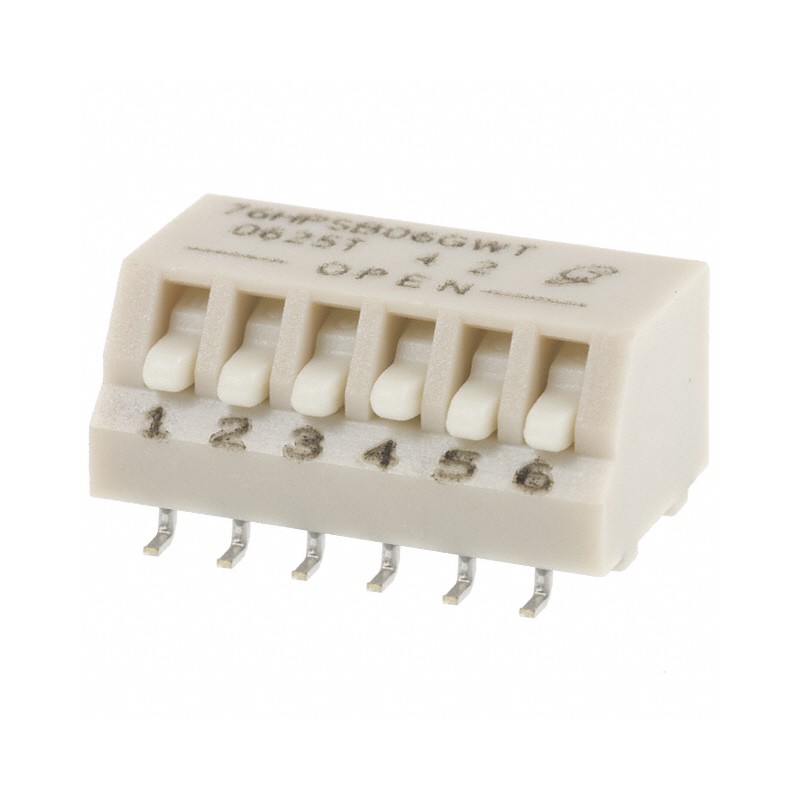 1 pcs : 76HPSB06GWRT - SWITCH PIANO DIP SPST 0.15A 30V