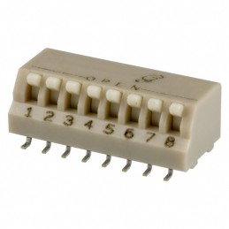 1 pcs : 76HPSB08GWRT - SWITCH PIANO DIP SPST 0.15A 30V