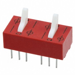 1 pcs : 76STD02T - SWITCH TOGGLE DIP DPDT 0.15A 30V