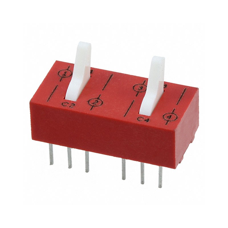 1 pcs : 76STD02T - SWITCH TOGGLE DIP DPDT 0.15A 30V
