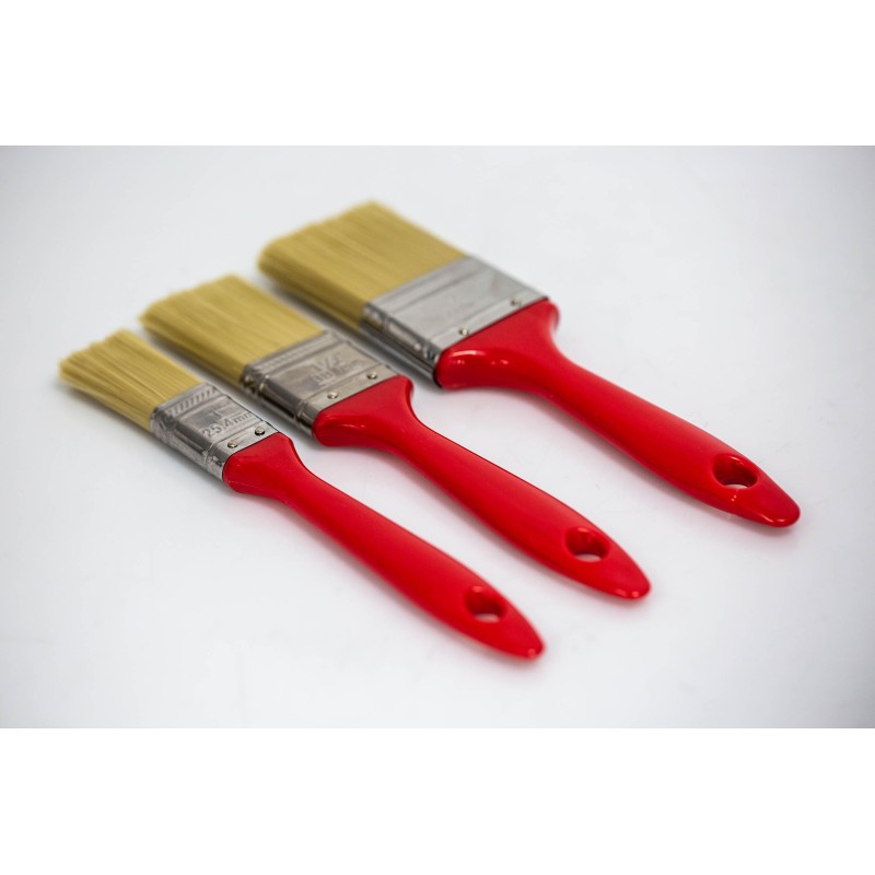 1 Lot of 3 - Cottam 25.4mm Synthetic Paint Brush Set with Flat Bristles