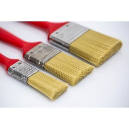 1 Lot of 3 - Cottam 25.4mm Synthetic Paint Brush Set with Flat Bristles