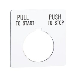 1 pcs : 9001KN179WP - PUSH BUTTON LEGEND PLATE 30MM T-