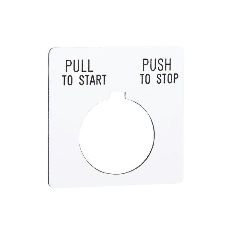1 pcs : 9001KN179WP - PUSH BUTTON LEGEND PLATE 30MM T-