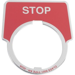 1 pcs : 9001KN302 - 30MM LEGEND PLATE - STOP (RED)
