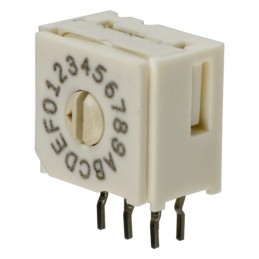 1 pcs : 94HAB16RAT - SWITCH ROTARY DIP HEX 0.1A 50V