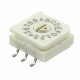 1 pcs : 94HAB16WRT - SWITCH ROTARY DIP HEX 0.1A 50V
