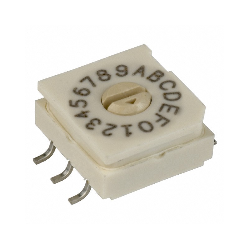 1 pcs : 94HAB16WT - SWITCH ROTARY DIP HEX 0.1A 50V