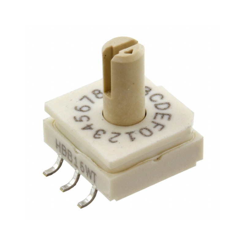 1 pcs : 94HBB16WT - SWITCH ROTARY DIP HEX 0.1A 50V