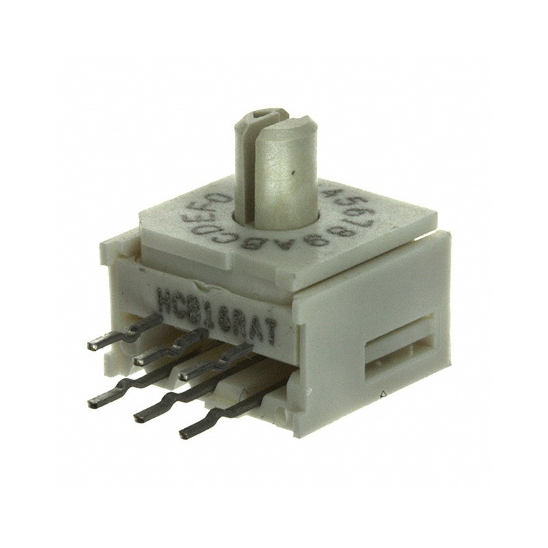 1 pcs : 94HCB16RAT - SWITCH ROTARY DIP HEX 0.1A 50V