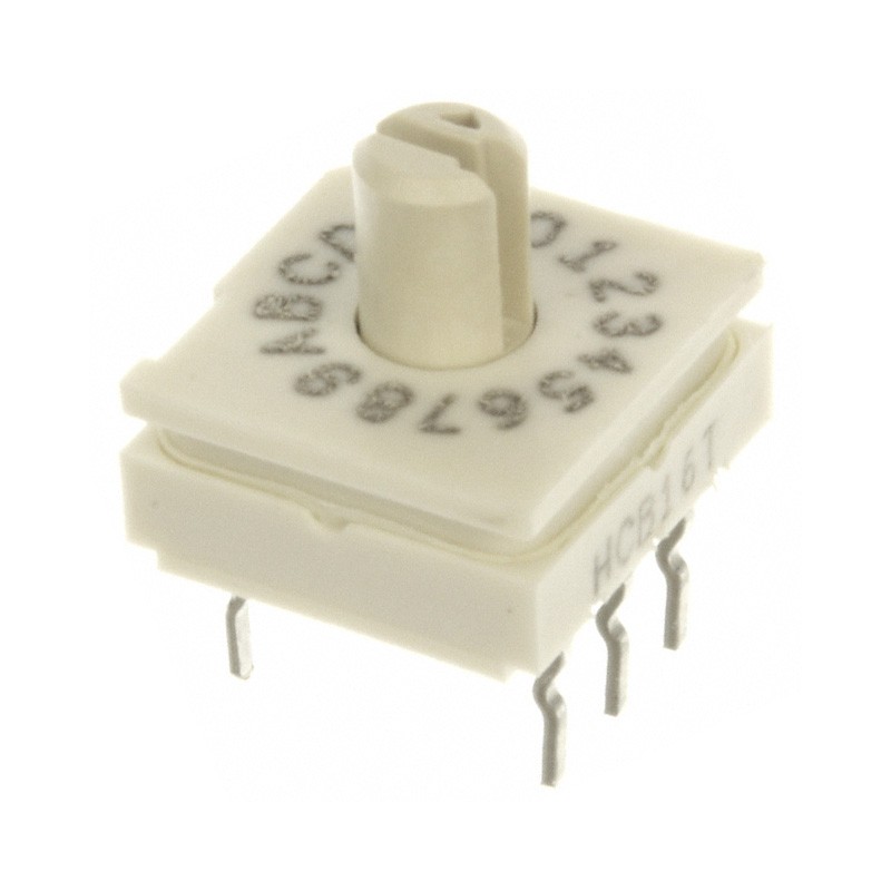1 pcs : 94HCB16T - SWITCH ROTARY DIP HEX 0.1A 50V