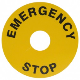 1 pcs : A01YL1 - EMERGENCY STOP LABEL 60MM YLW