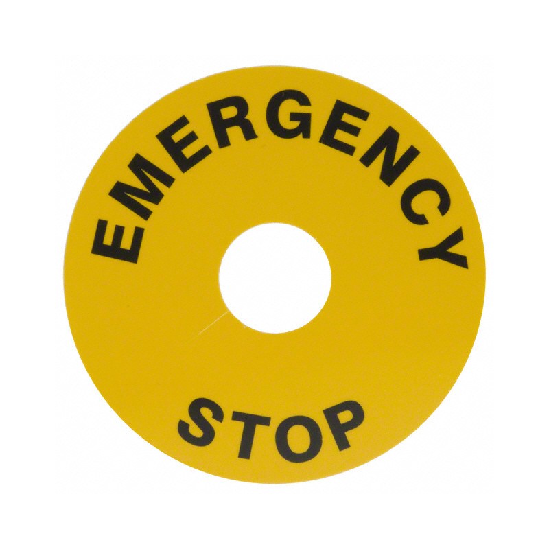 1 pcs : A01YL1 - EMERGENCY STOP LABEL 60MM YLW