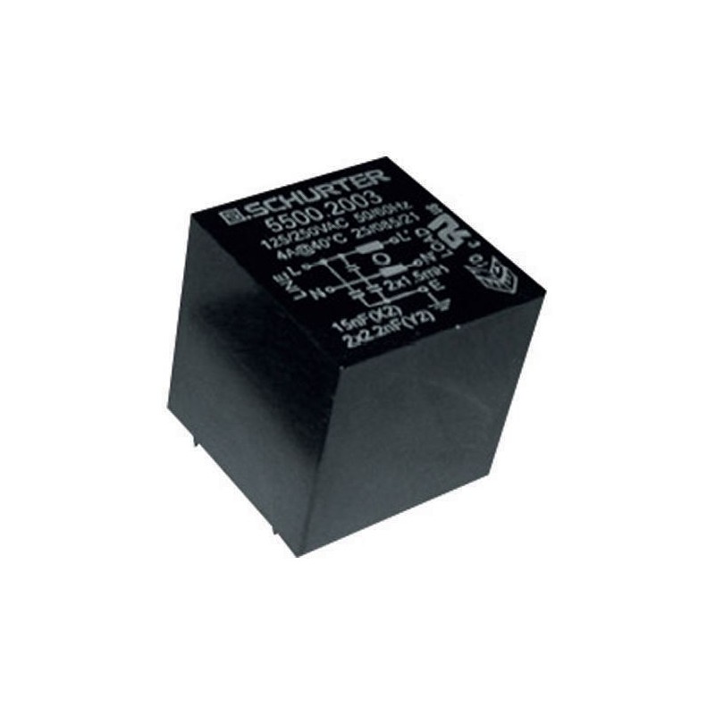 1 pcs - Schurter, FPP2 2A 250 V ac 60Hz, Through Hole RFI Filter, Pin, Single Phase