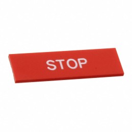 1 pcs : A22Z-3443R-4 - SW LEGEND PLATE STOP WH TEXT/RED