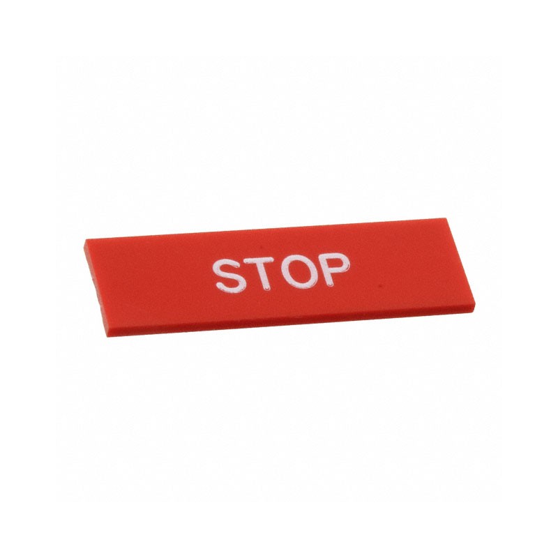 1 pcs : A22Z-3443R-4 - SW LEGEND PLATE STOP WH TEXT/RED