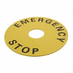 1 pcs : A22Z-3476-1 - EMERGNCY STOP PLATE 90MM YLW/BLK