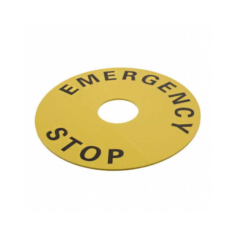 1 pcs : A22Z-3476-1 - EMERGNCY STOP PLATE 90MM YLW/BLK