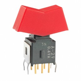 1 pcs : A29KB-CC - SWITCH ROCKER DPDT 0.4VA 28V