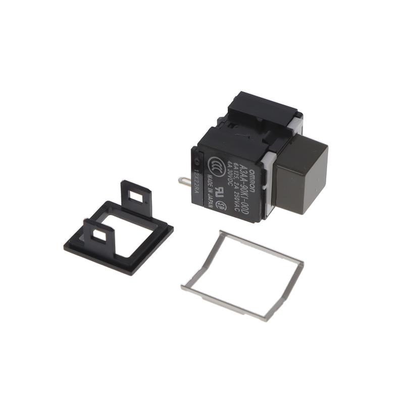 1 pcs : A3AA-90K1-00D - SWITCH PUSH SPST-NO 6A 125V