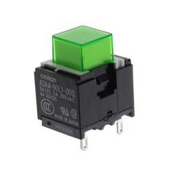 1 pcs : A3AA-90L1-00G - SWITCH PUSH SPST-NO 6A 125V