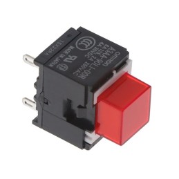 1 pcs : A3AA-90L1-00R - SWITCH PUSH SPST-NO 6A 125V