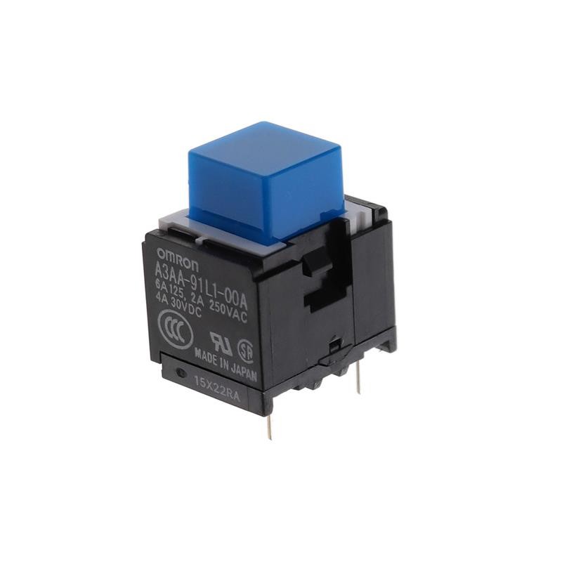 1 pcs : A3AA-91L1-00A - SWITCH PUSH SPST-NO 6A 125V