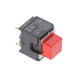 1 pcs : A3AA-91L1-00R - SWITCH PUSH SPST-NO 6A 125V