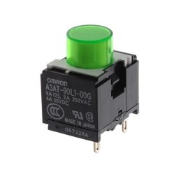 1 pcs : A3AT-90L1-00G - SWITCH PUSH SPST-NO 6A 125V