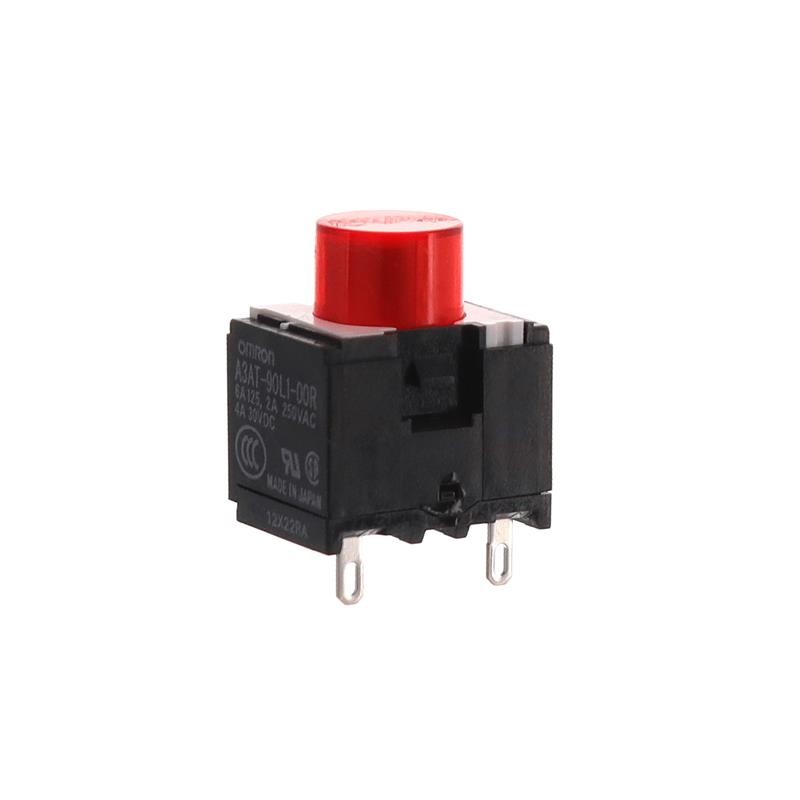 1 pcs : A3AT-90L1-00R - SWITCH PUSH SPST-NO 6A 125V