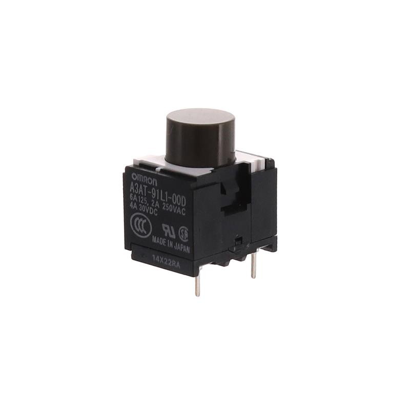 1 pcs : A3AT-91L1-00D - SWITCH PUSH SPST-NO 6A 125V