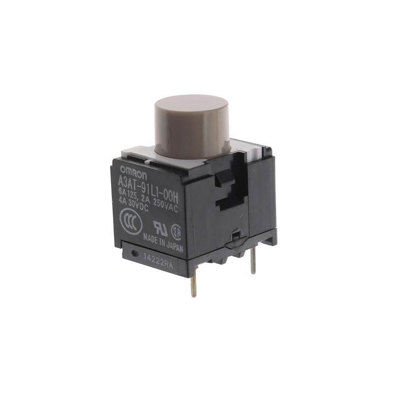 1 pcs : A3AT-91L1-00H - SWITCH PUSH SPST-NO 6A 125V