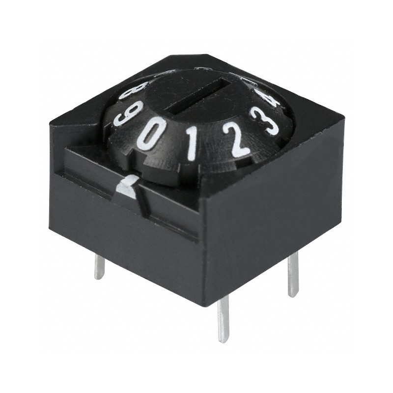 1 pcs : A6A-10R - SWITCH ROTARY DIP BCD 0.1A 28V