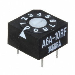 1 pcs : A6A-10RF - SWITCH ROTARY DIP BCD 0.1A 28V