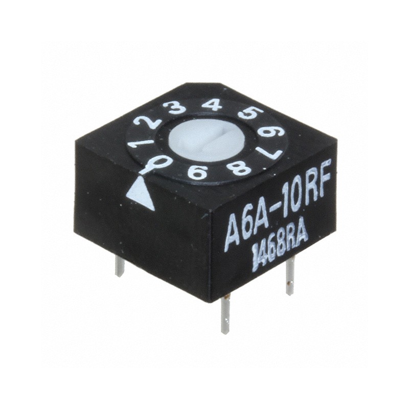 1 pcs : A6A-10RF - SWITCH ROTARY DIP BCD 0.1A 28V