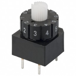 1 pcs : A6A-10RW - SWITCH ROTARY DIP BCD 0.1A 28V