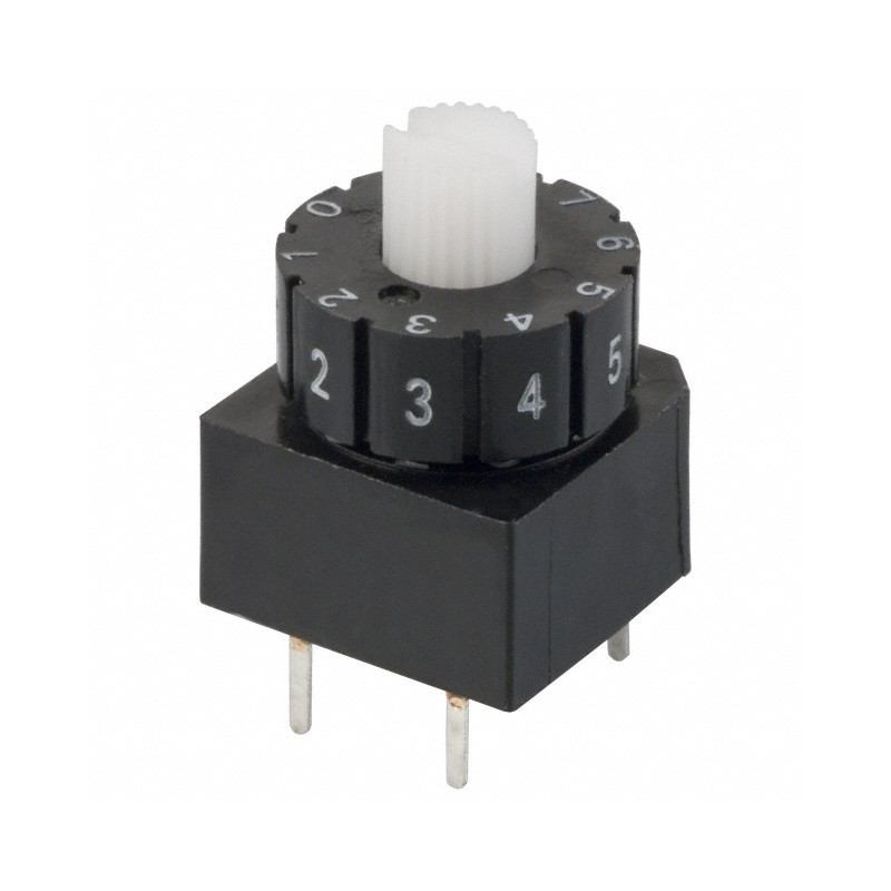 1 pcs : A6A-10RW - SWITCH ROTARY DIP BCD 0.1A 28V