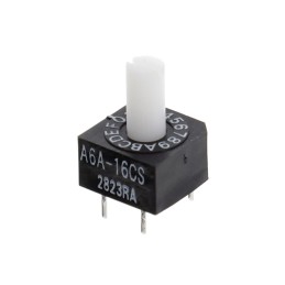 1 pcs : A6A-16CS - SW ROTARY DIP HEX COMP 0.1A 28V