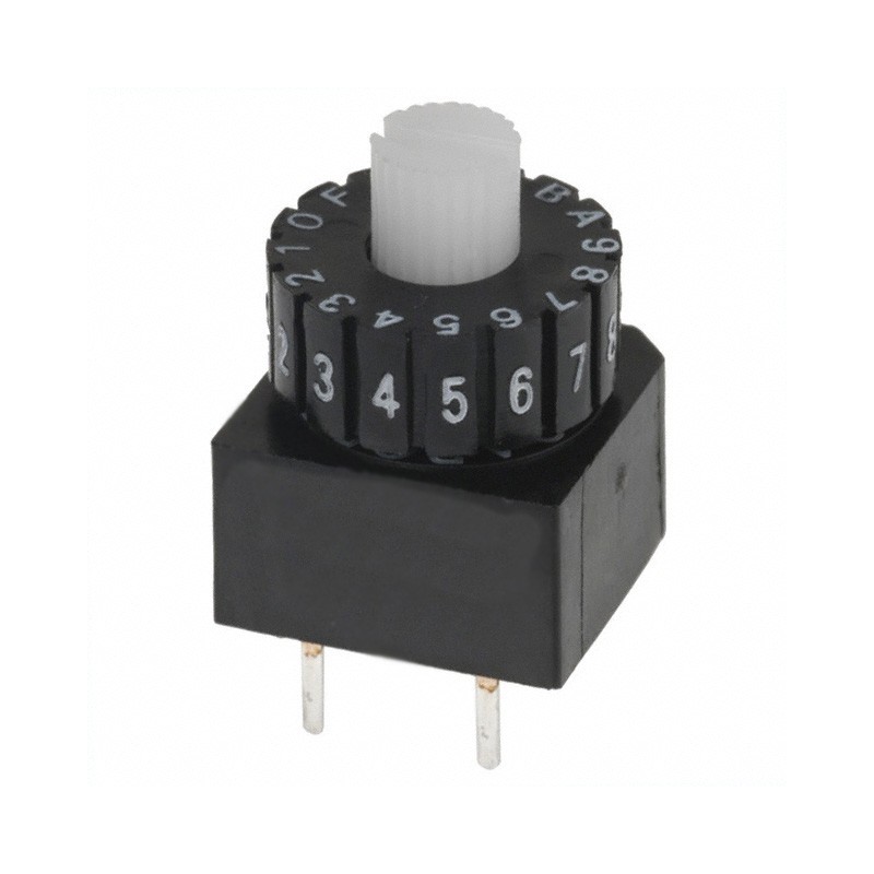 1 pcs : A6A-16CW - SW ROTARY DIP HEX COMP 0.1A 28V