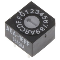 1 pcs : A6A-16RF - SWITCH ROTARY DIP HEX 0.1A 28V