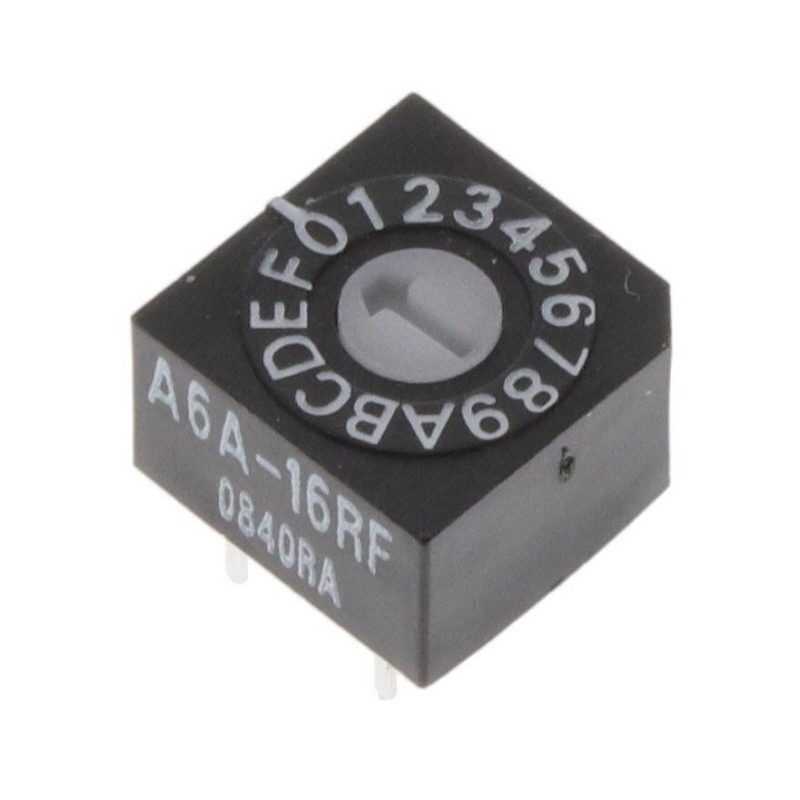 1 pcs : A6A-16RF - SWITCH ROTARY DIP HEX 0.1A 28V