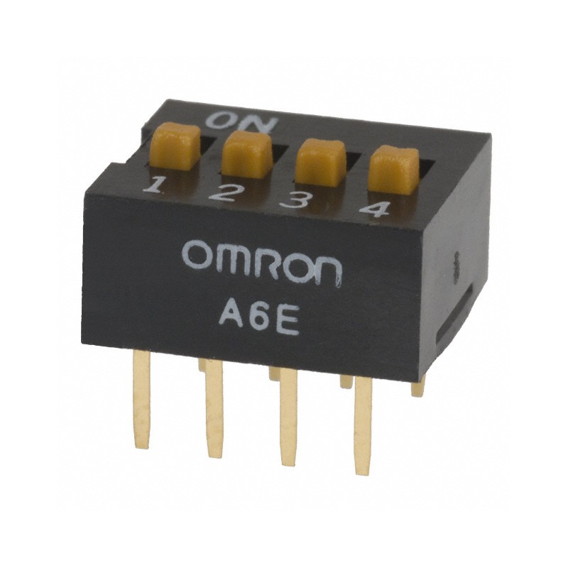 1 pcs : A6E-4104-N - SWITCH SLIDE DIP SPST 0.025A 24V
