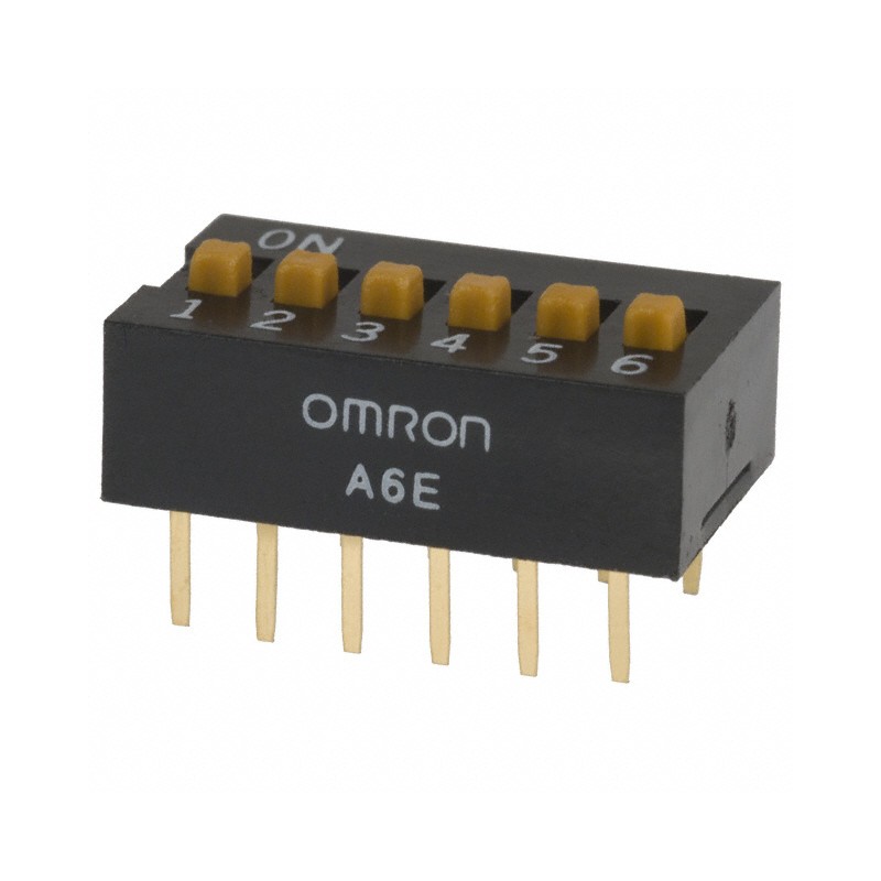 1 pcs : A6E-6104-N - SWITCH SLIDE DIP SPST 0.025A 24V