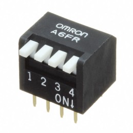 1 pcs : A6FR-4104 - SWITCH PIANO DIP SPST 0.025A 24V