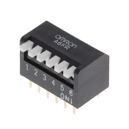1 pcs : A6FR-6104 - SWITCH PIANO DIP SPST 0.025A 24V